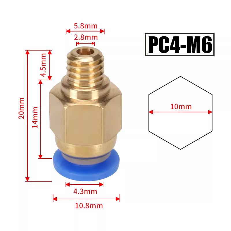 10pcs/lot PC4-M10 Pneumatic Co - Bowden Tube 评论和价格
