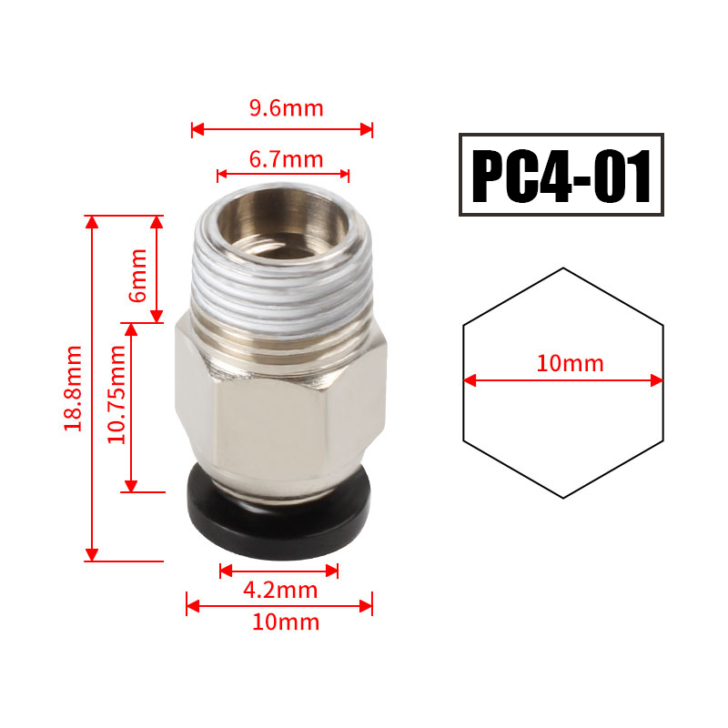 10pcs/lot PC4-M10 Pneumatic Co - Bowden Tube 评论和价格