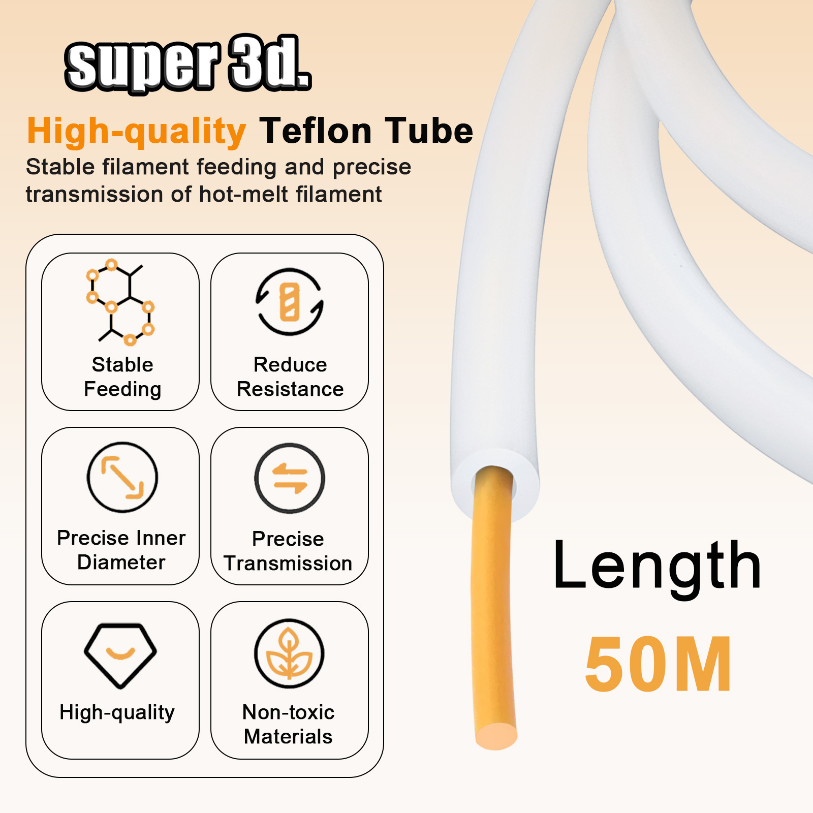 1/2/50M Bambu Lab PTFE Tube ID - Bowden Tube 评论和价格